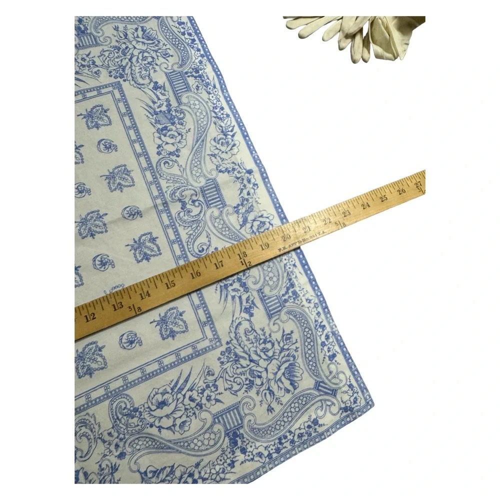 Frog Blue White Cotton Napkins Set of 2 Floral‎ Paisley Toile 20x20 Square